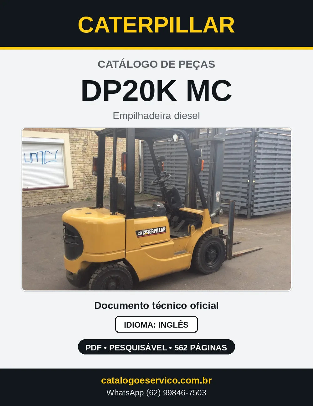 Capa do Catálogo de Peças Caterpillar DP20K MC em PDF