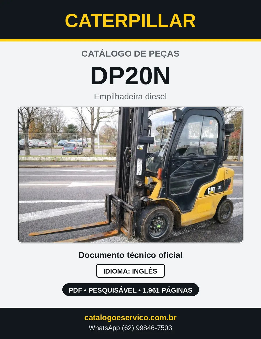 Capa do Catálogo de Peças Caterpillar DP20N em PDF