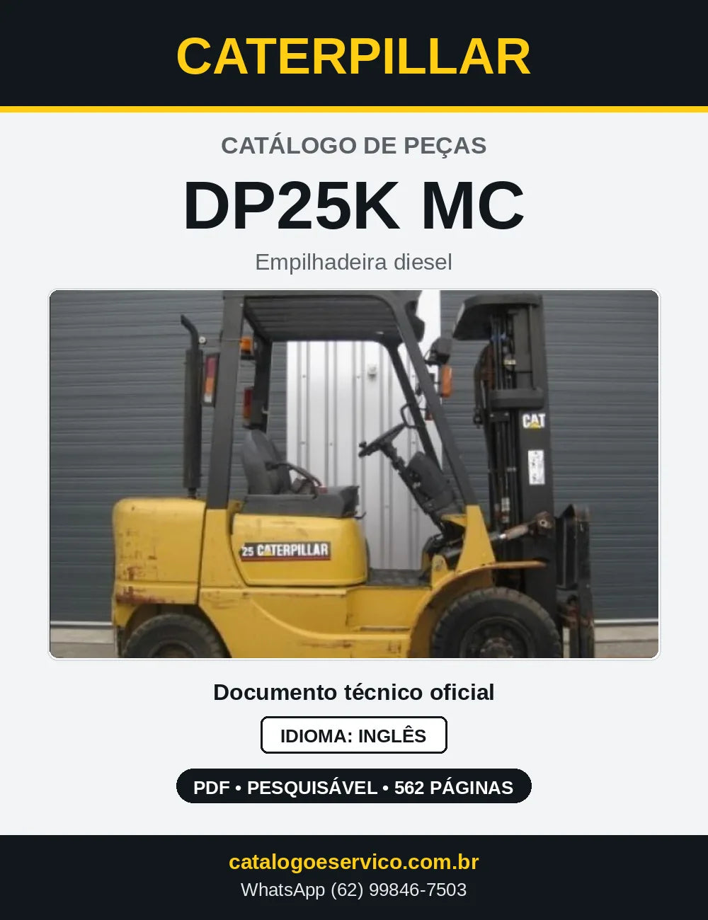 Capa do Catálogo de Peças Caterpillar DP25K MC em PDF