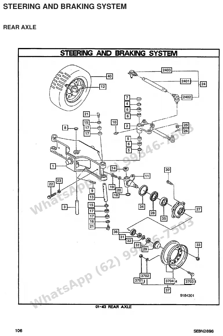 Vista explodida de peças do Catálogo Caterpillar DP40 – exemplo 4