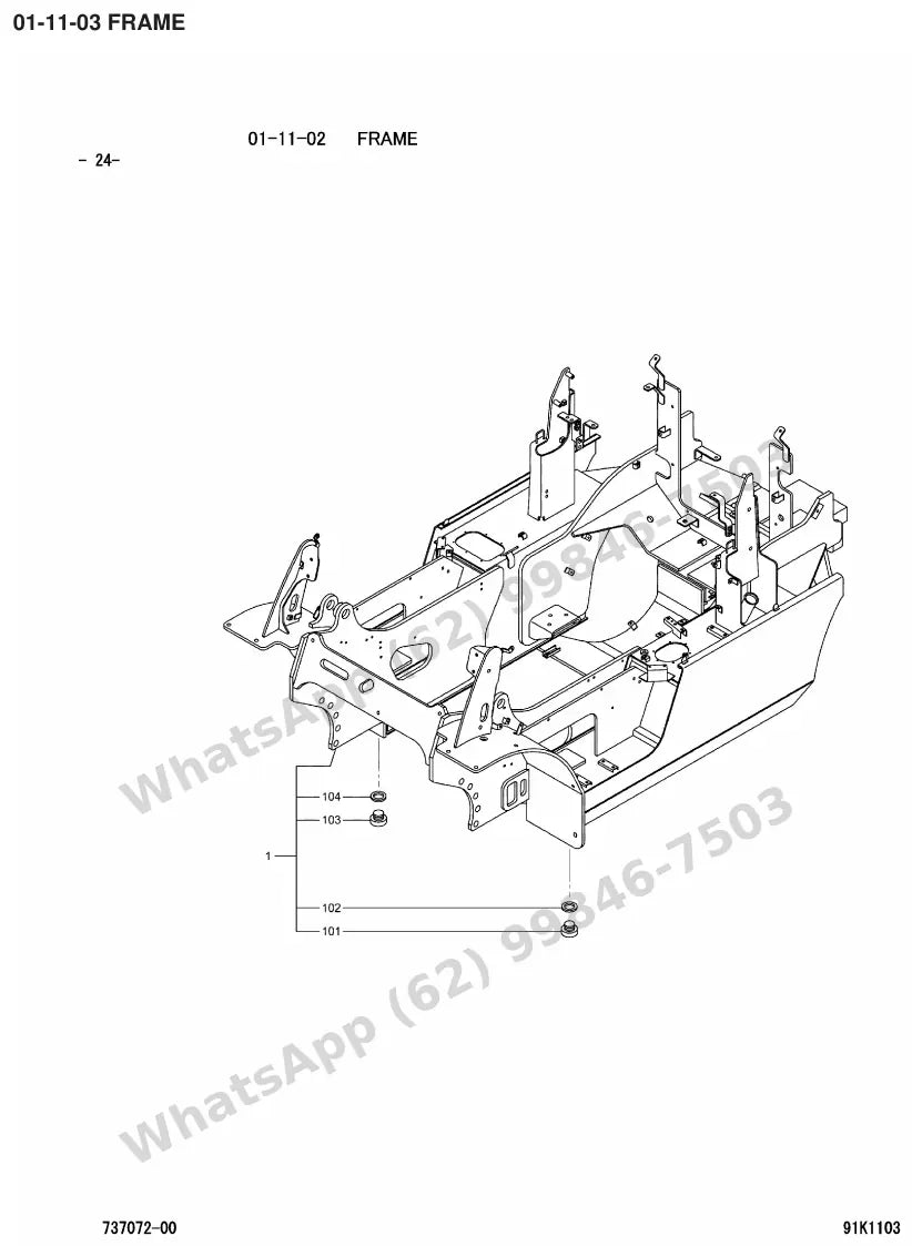 Vista explodida de peças do Catálogo Caterpillar DP40N – exemplo 1