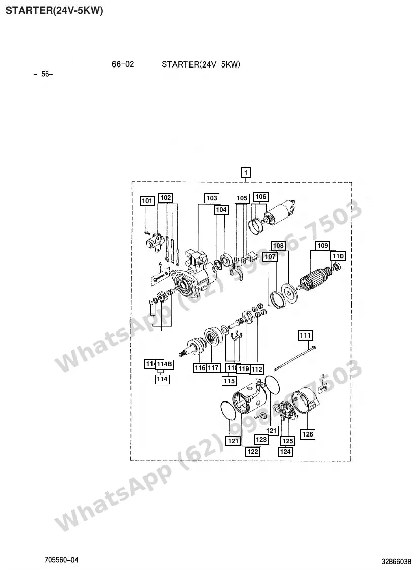 Vista explodida de peças do Catálogo Caterpillar DP45K – exemplo 1
