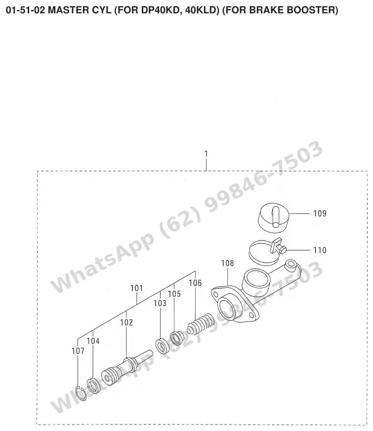 Vista explodida de peças do Catálogo Caterpillar DP45K – exemplo 3