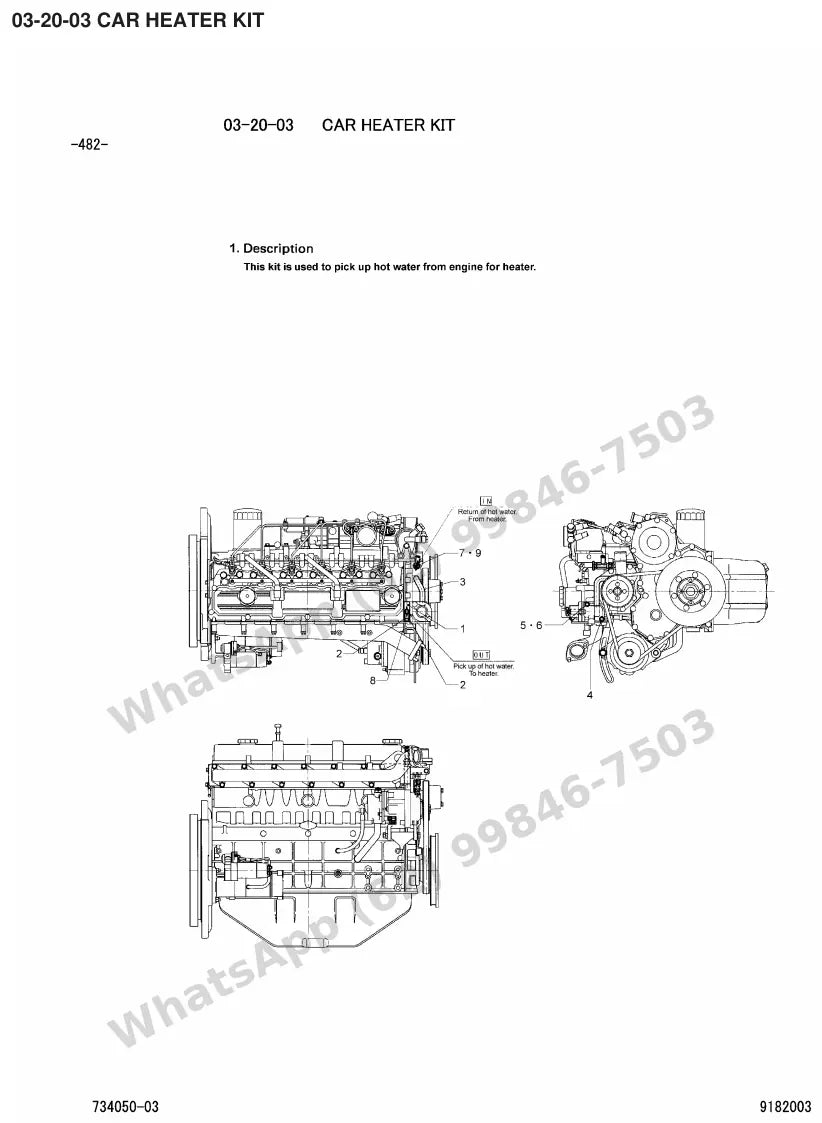 Vista explodida de peças do Catálogo Caterpillar DP50K – exemplo 2