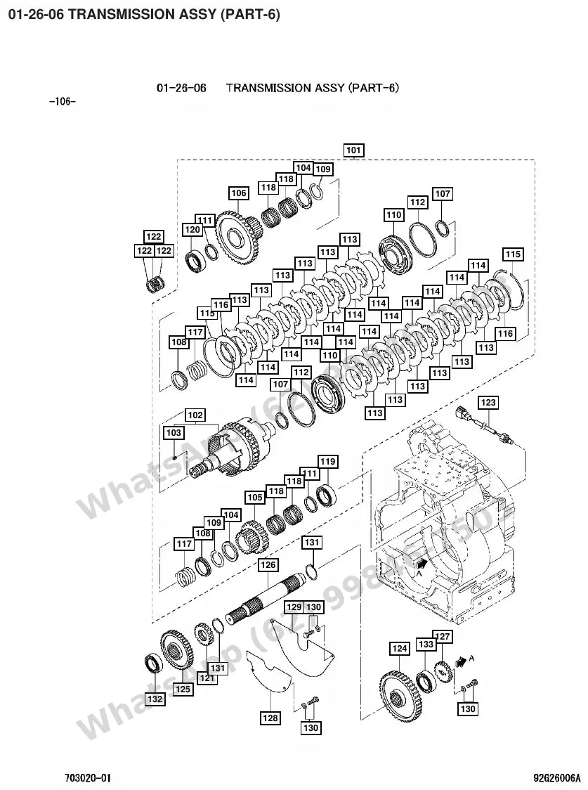 Vista explodida de peças do Catálogo Caterpillar DP80N – exemplo 1