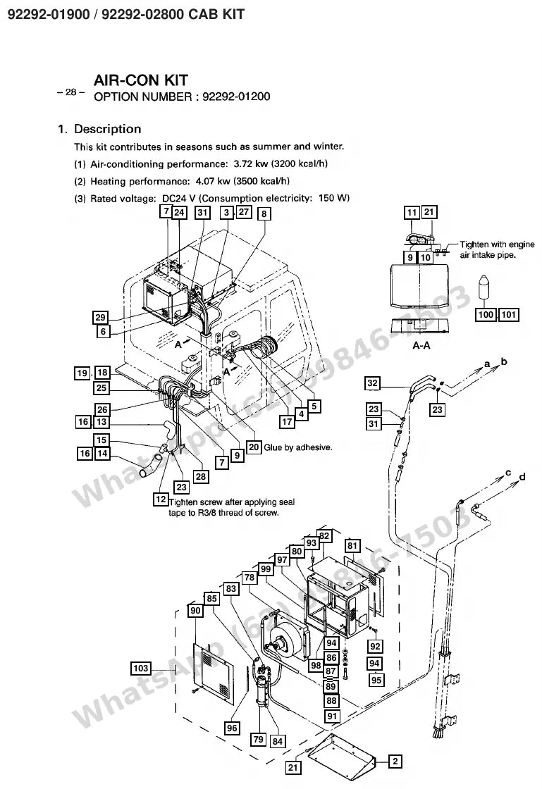 Vista explodida de peças do Catálogo Caterpillar DP90 – exemplo 1