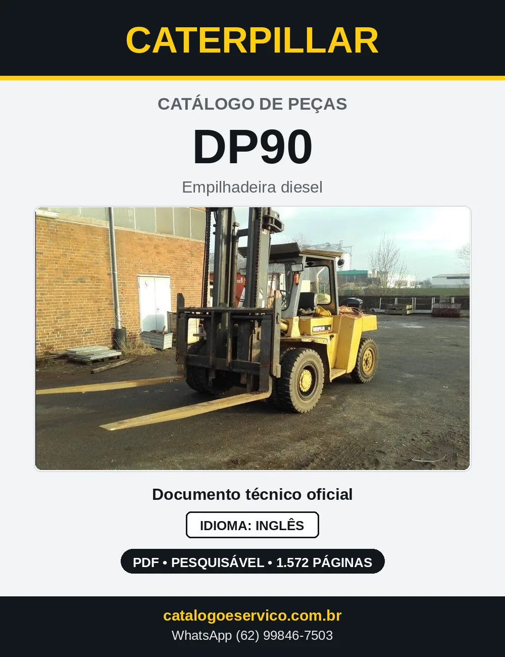Capa do Catálogo de Peças Caterpillar DP90 em PDF