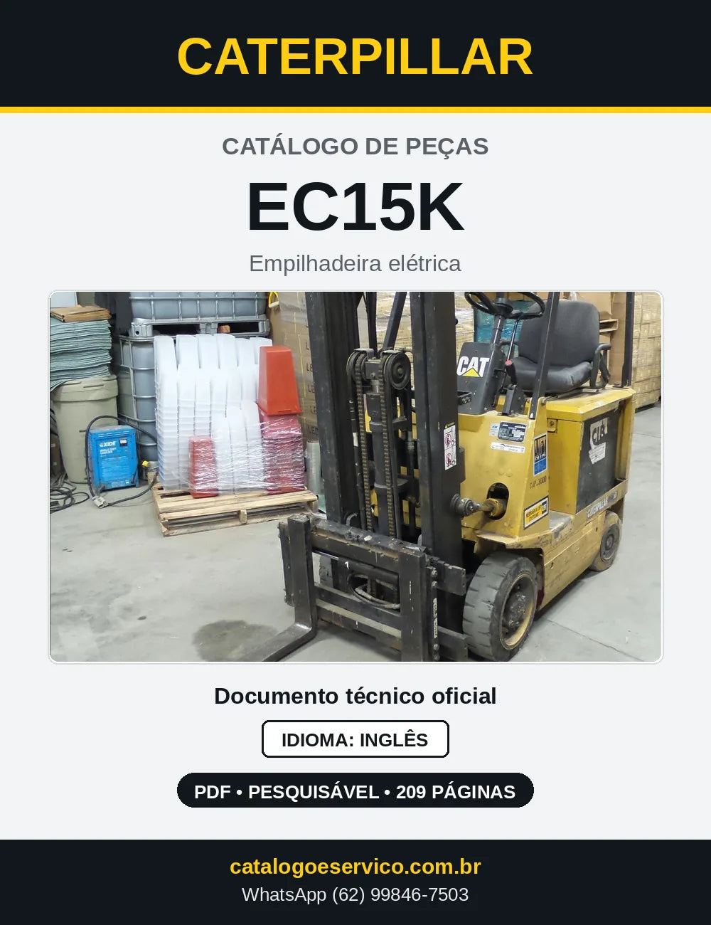 Capa do Catálogo de Peças Caterpillar EC15K em PDF