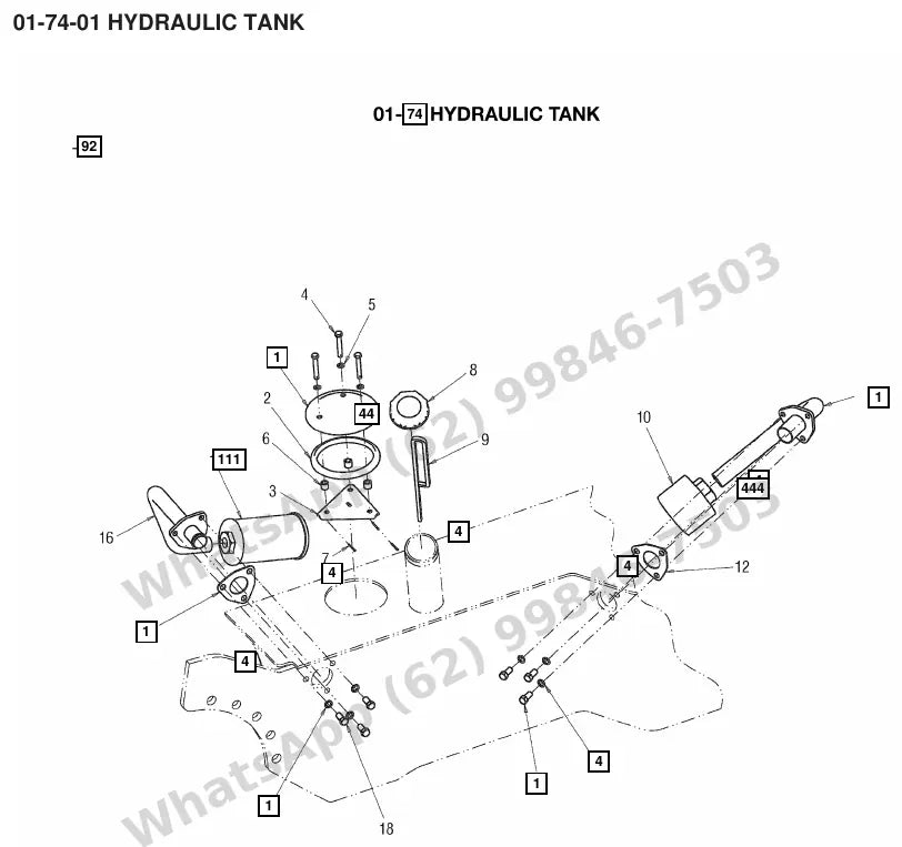 Vista explodida de peças do Catálogo Caterpillar EC15N – exemplo 2