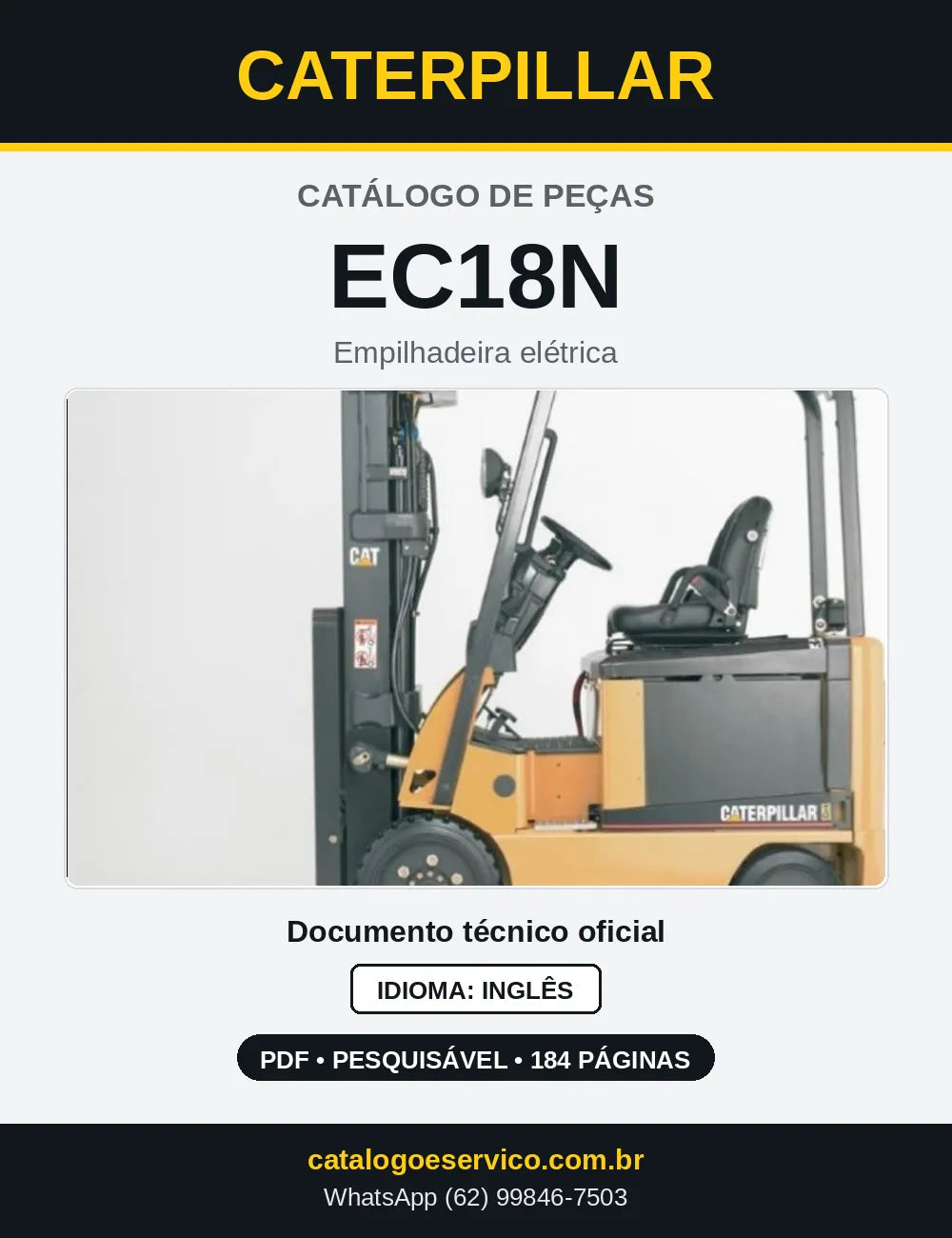 Capa do Catálogo de Peças Caterpillar EC18N em PDF