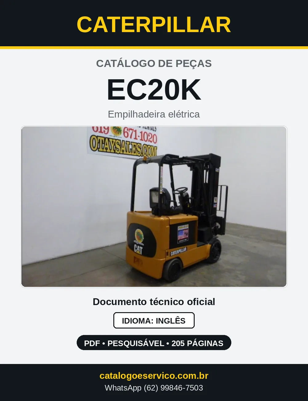Capa do Catálogo de Peças Caterpillar EC20K em PDF