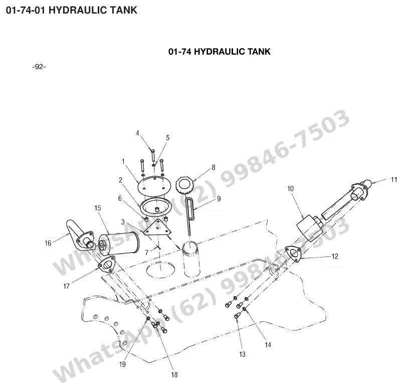 Vista explodida de peças do Catálogo Caterpillar EC25EN – exemplo 2