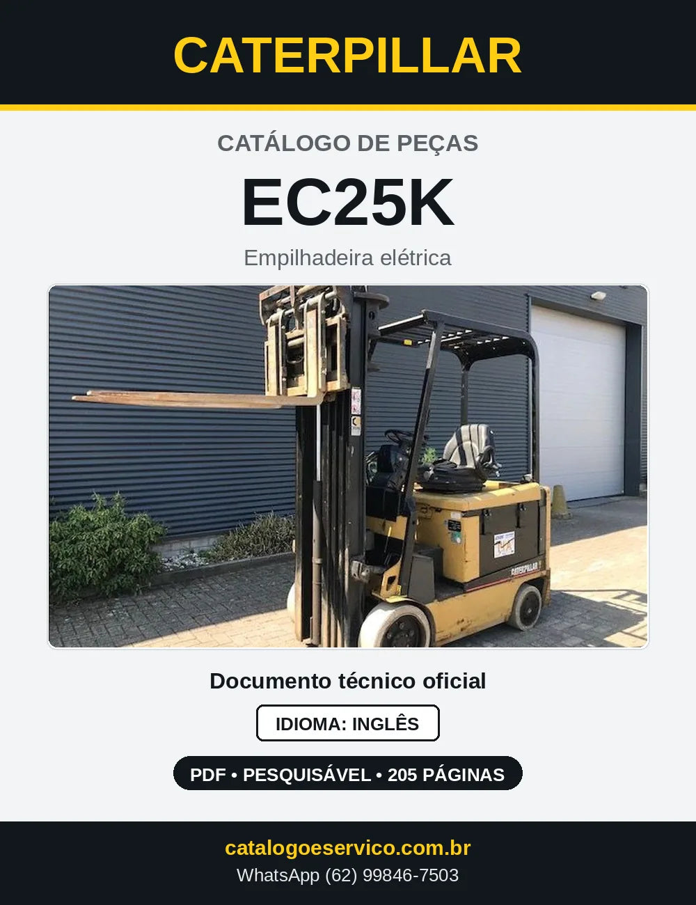 Capa do Catálogo de Peças Caterpillar EC25K em PDF