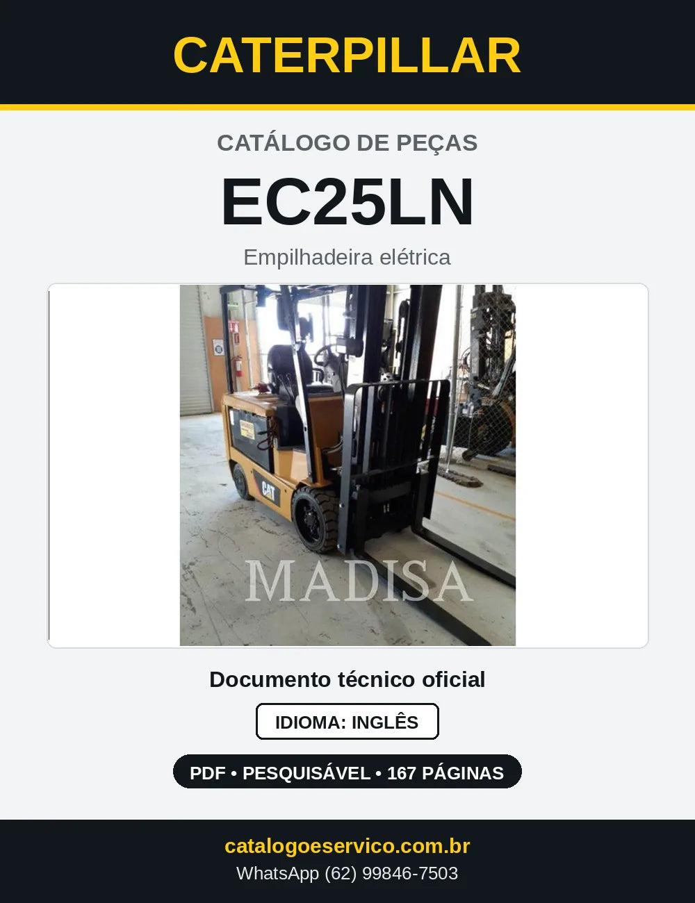 Capa do Catálogo de Peças Caterpillar EC25LN em PDF
