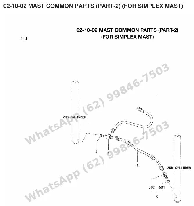 Vista explodida de peças do Catálogo Caterpillar EC25N – exemplo 2