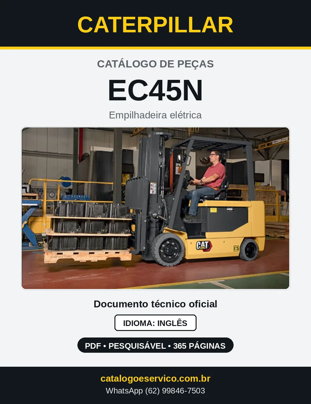 Capa do Catálogo de Peças Caterpillar EC45N em PDF