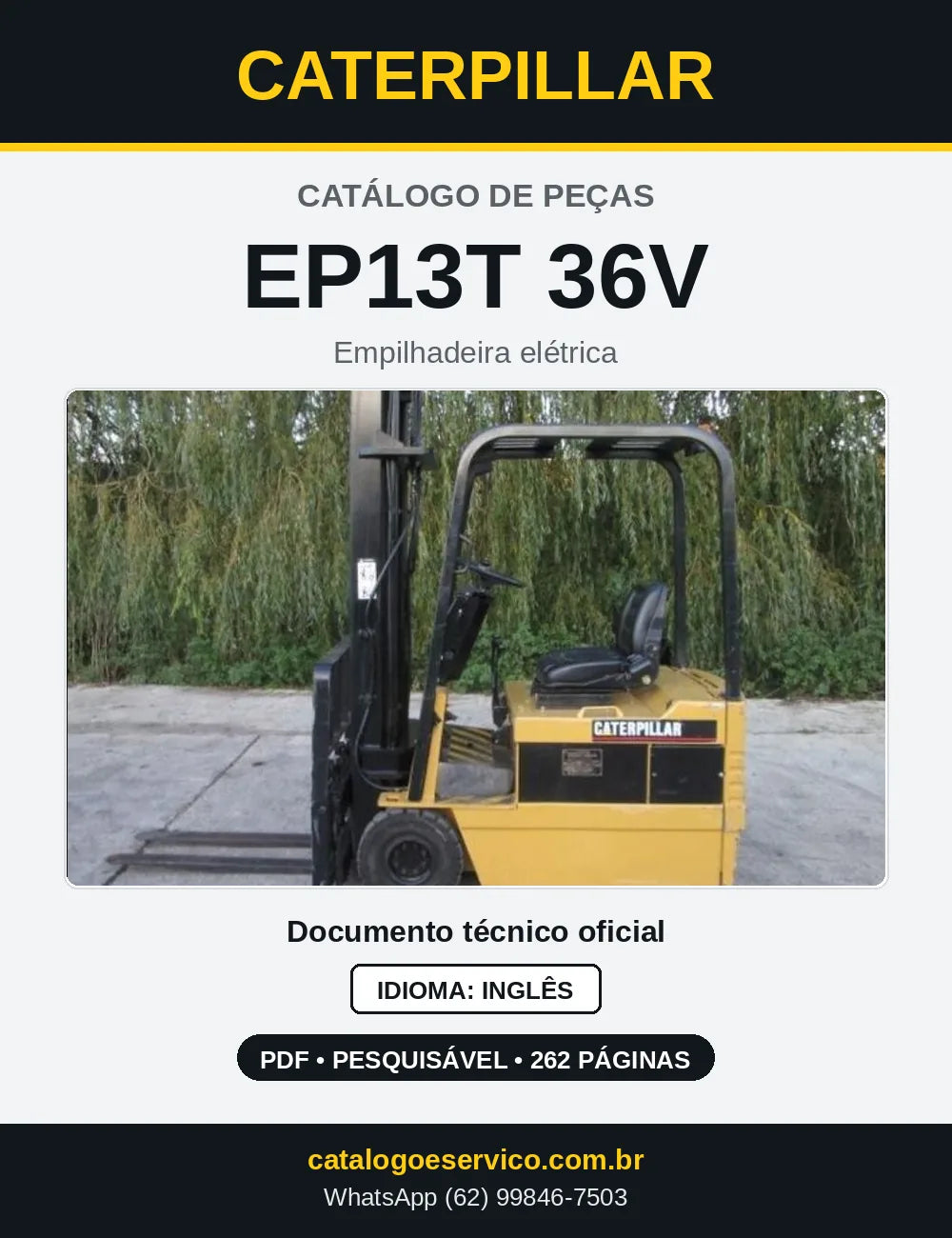 Capa do Catálogo de Peças Caterpillar EP13T 36V em PDF