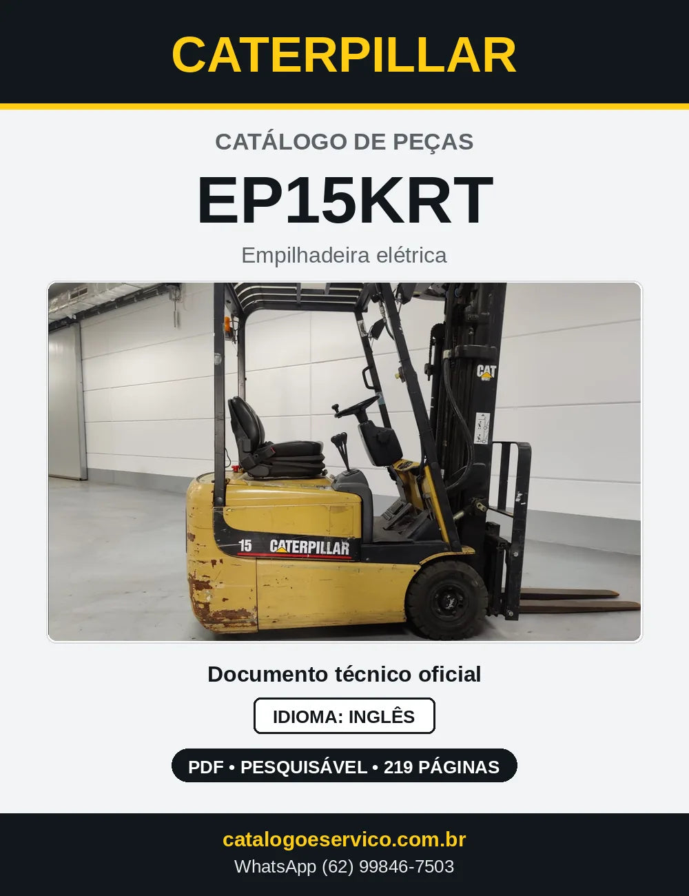 Capa do Catálogo de Peças Caterpillar EP15KRT em PDF