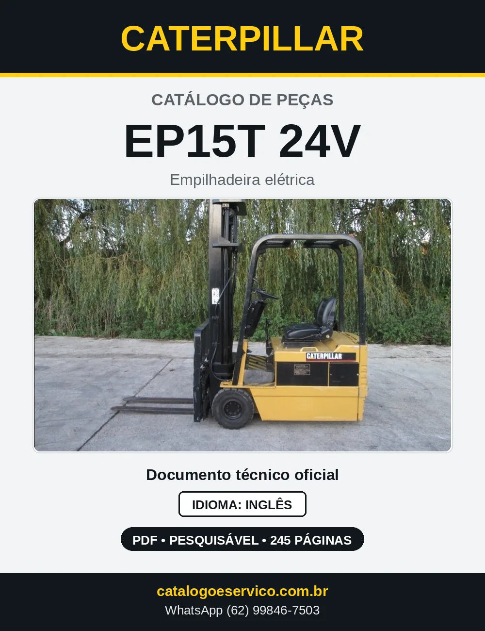 Capa do Catálogo de Peças Caterpillar EP15T 24V em PDF