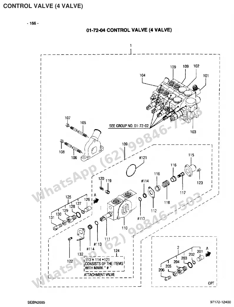 Vista explodida de peças do Catálogo Caterpillar EP16 36/48V MCII – exemplo 3