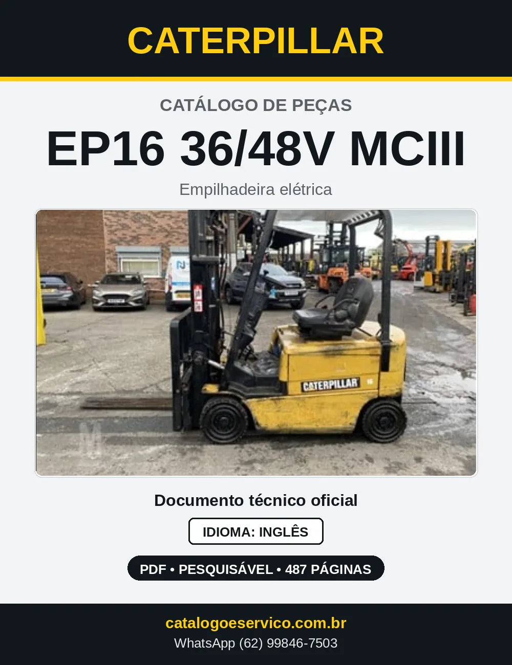 Capa do Catálogo de Peças Caterpillar EP16 36/48V MCIII em PDF