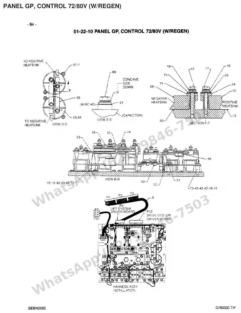 Vista explodida de peças do Catálogo Caterpillar EP16 72/80V MCII – exemplo 2