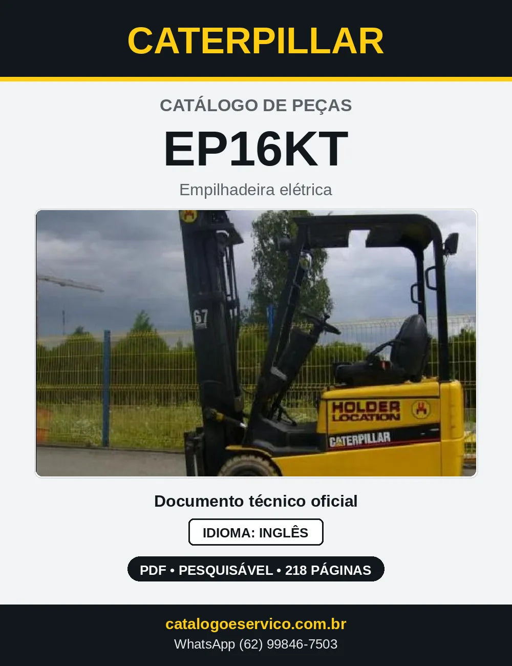 Capa do Catálogo de Peças Caterpillar EP16KT em PDF
