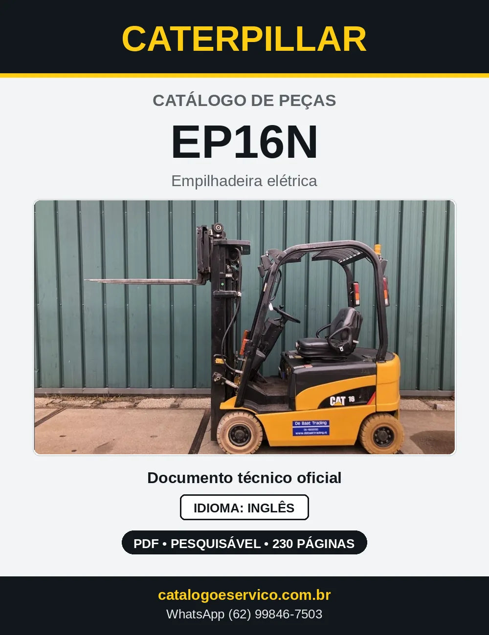 Capa do Catálogo de Peças Caterpillar EP16N em PDF