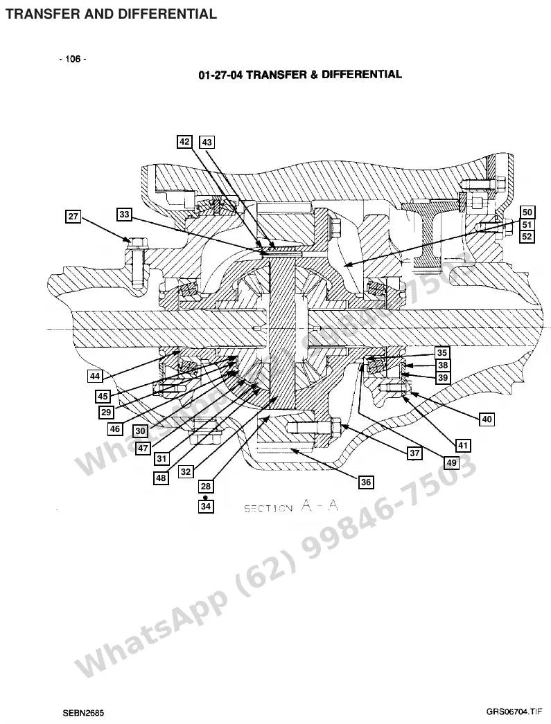 Vista explodida de peças do Catálogo Caterpillar EP18 72/80V MCII – exemplo 2