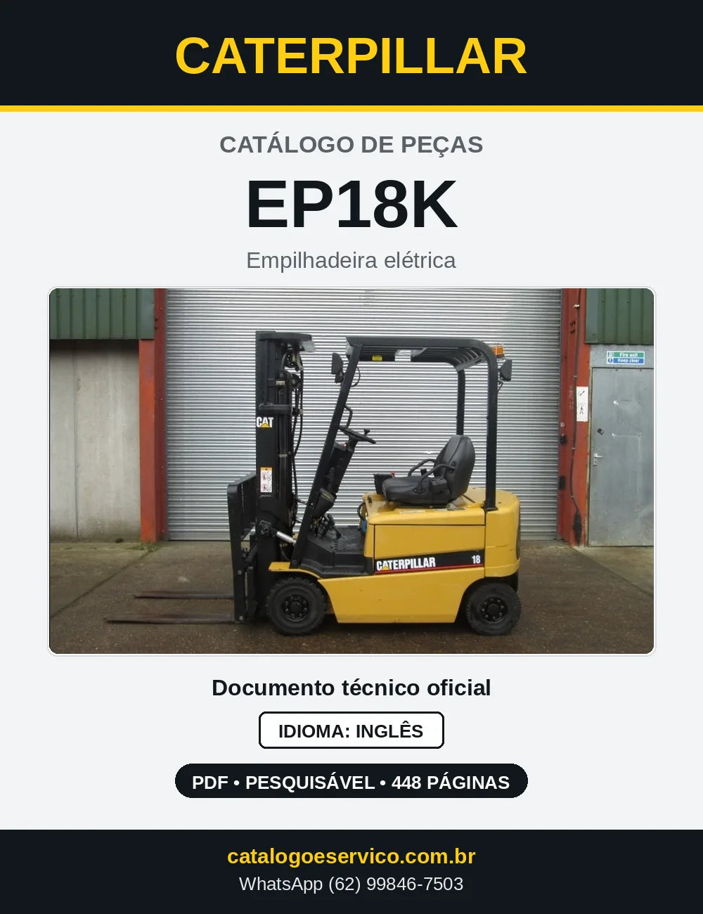 Capa do Catálogo de Peças Caterpillar EP18K em PDF