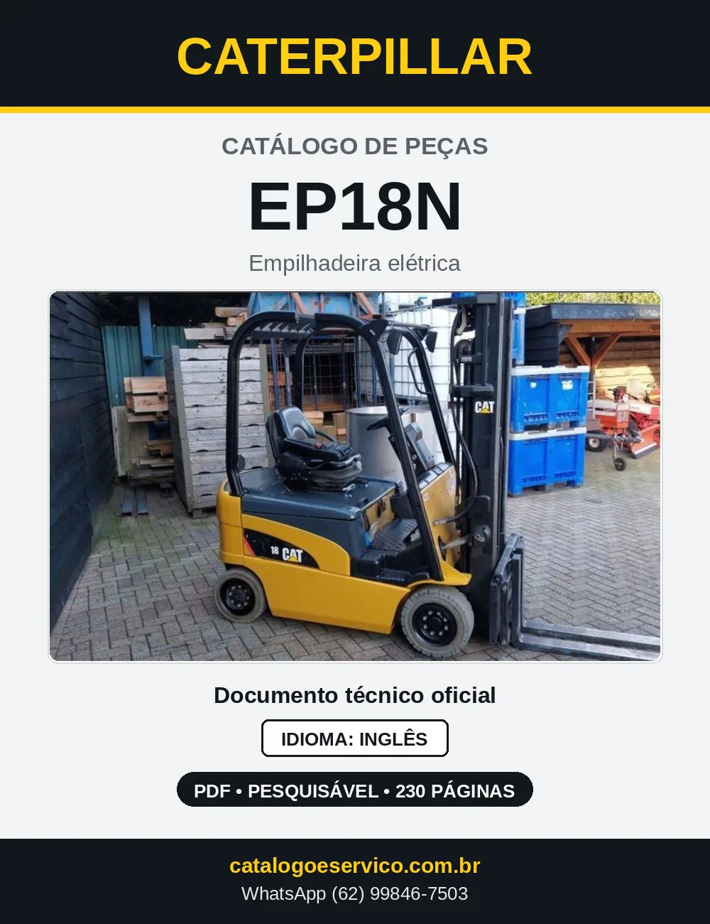 Capa do Catálogo de Peças Caterpillar EP18N em PDF