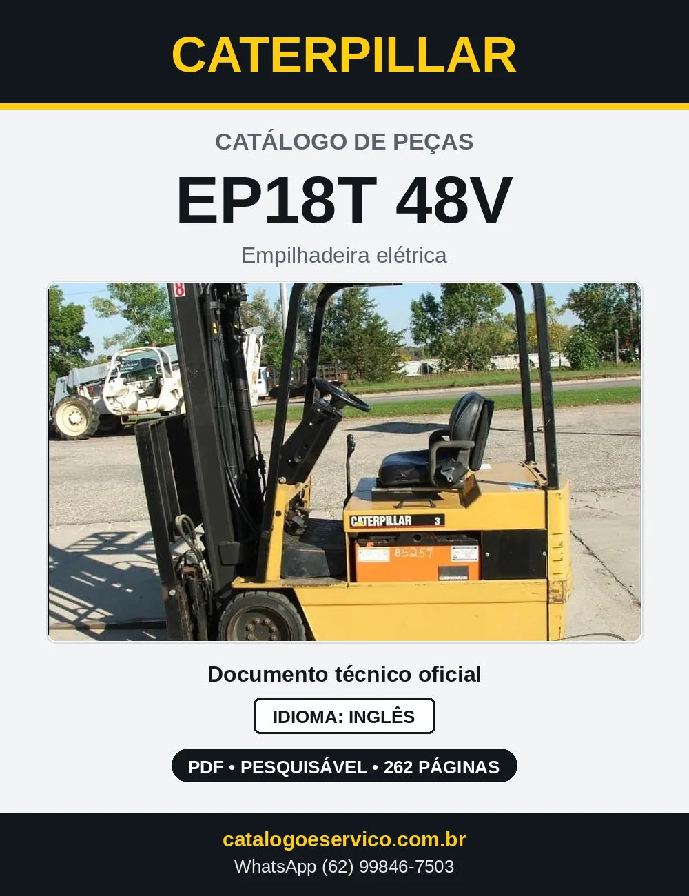 Capa do Catálogo de Peças Caterpillar EP18T 48V em PDF
