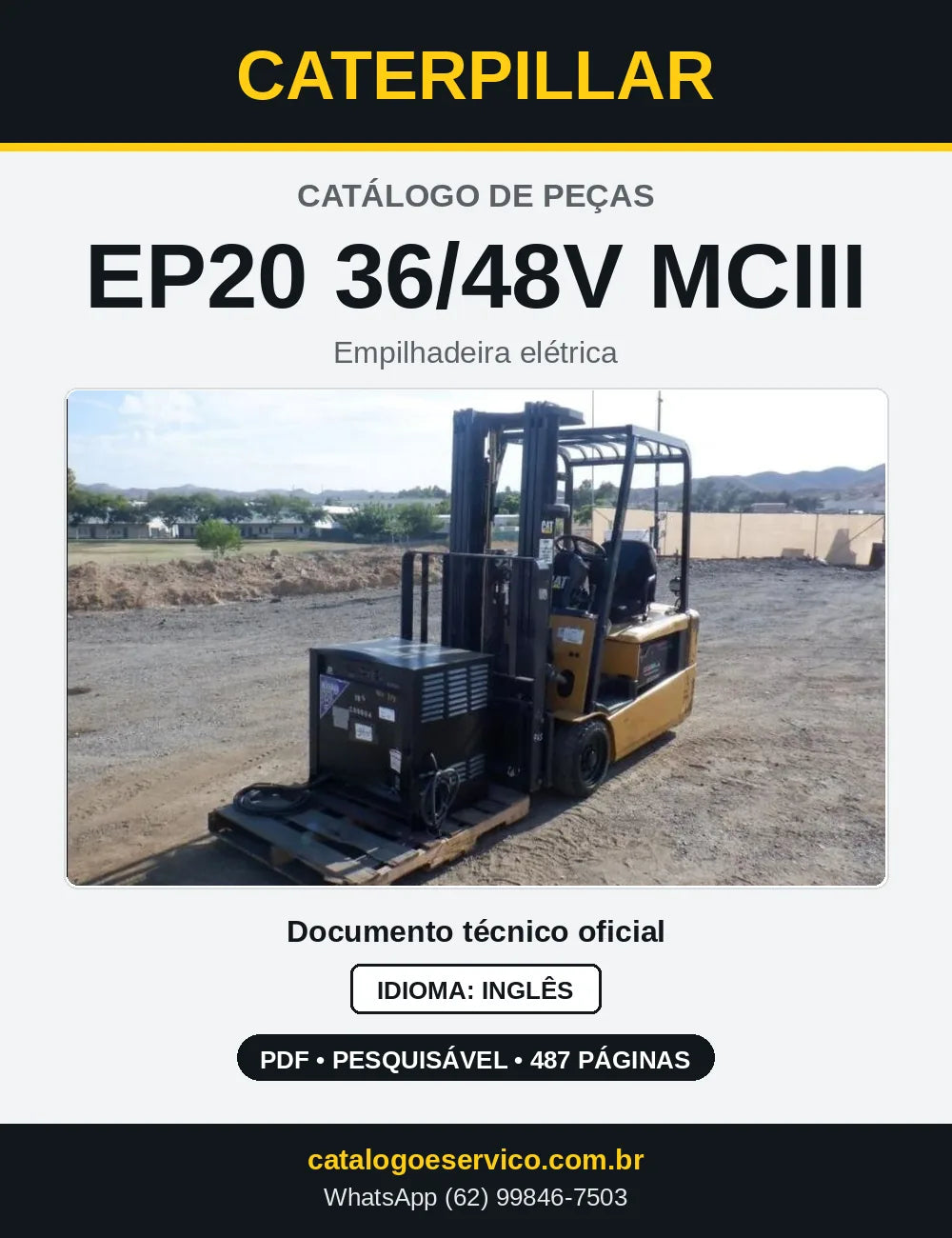 Capa do Catálogo de Peças Caterpillar EP20 36/48V MCIII em PDF