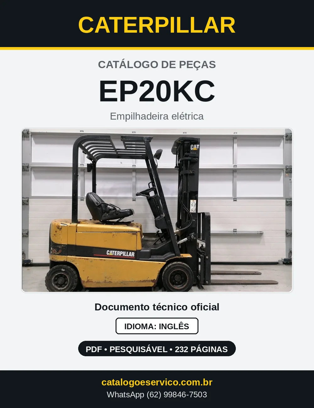 Capa do Catálogo de Peças Caterpillar EP20KC em PDF