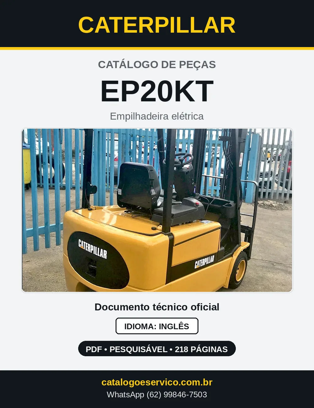 Capa do Catálogo de Peças Caterpillar EP20KT em PDF