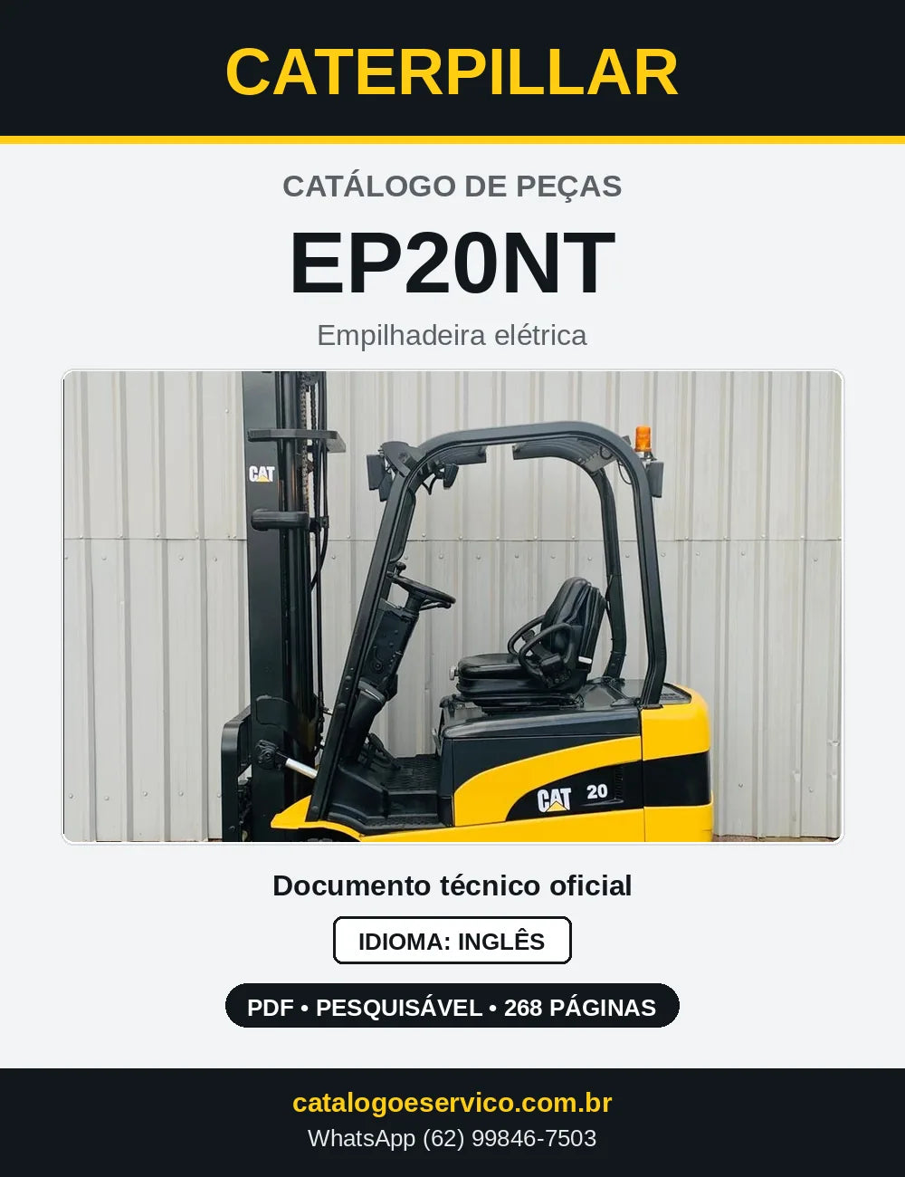 Capa do Catálogo de Peças Caterpillar EP20NT em PDF
