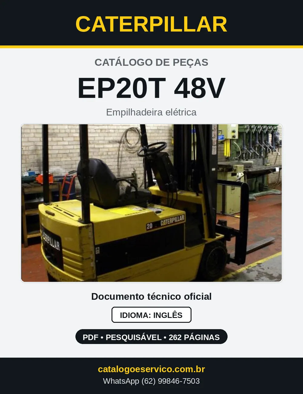 Capa do Catálogo de Peças Caterpillar EP20T 48V em PDF