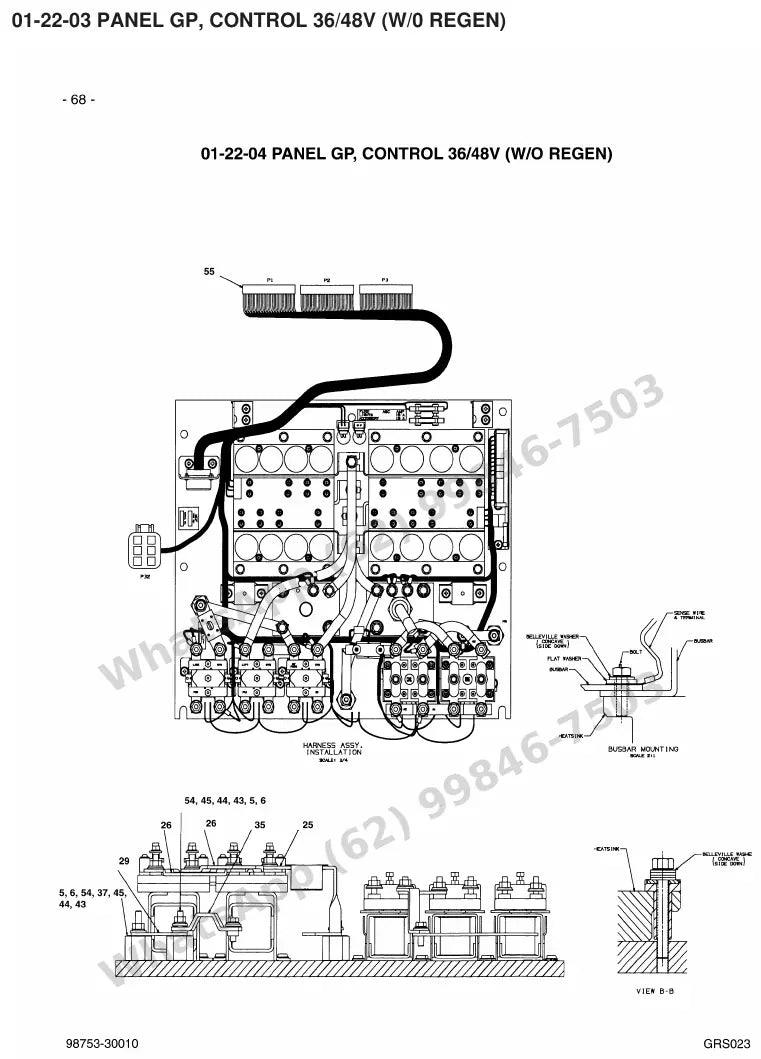 Vista explodida de peças do Catálogo Caterpillar EP25 36/48V MCIII – exemplo 2