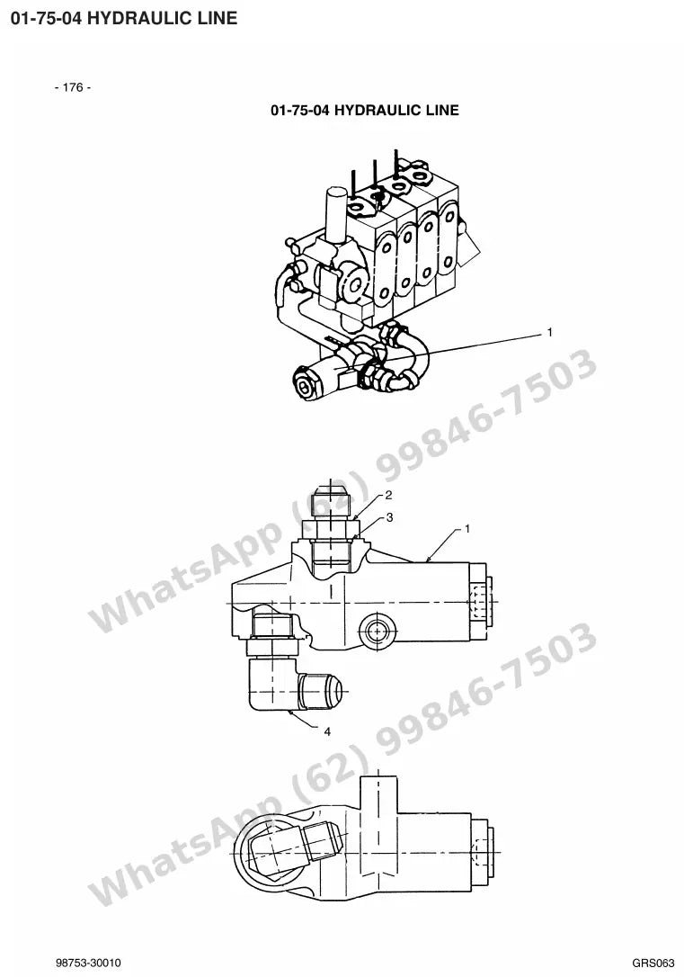 Vista explodida de peças do Catálogo Caterpillar EP25 72/80V MCIII – exemplo 3