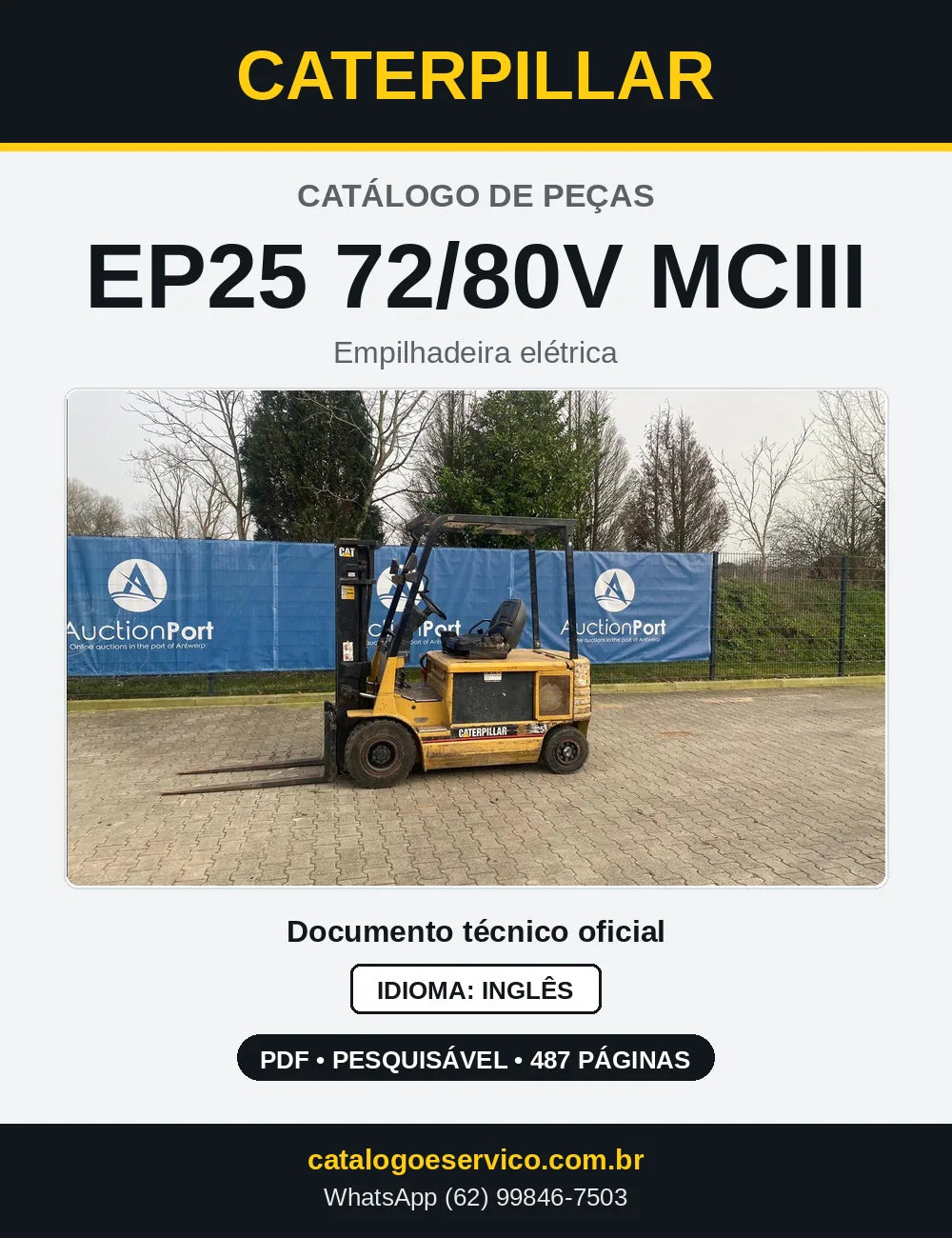 Capa do Catálogo de Peças Caterpillar EP25 72/80V MCIII em PDF