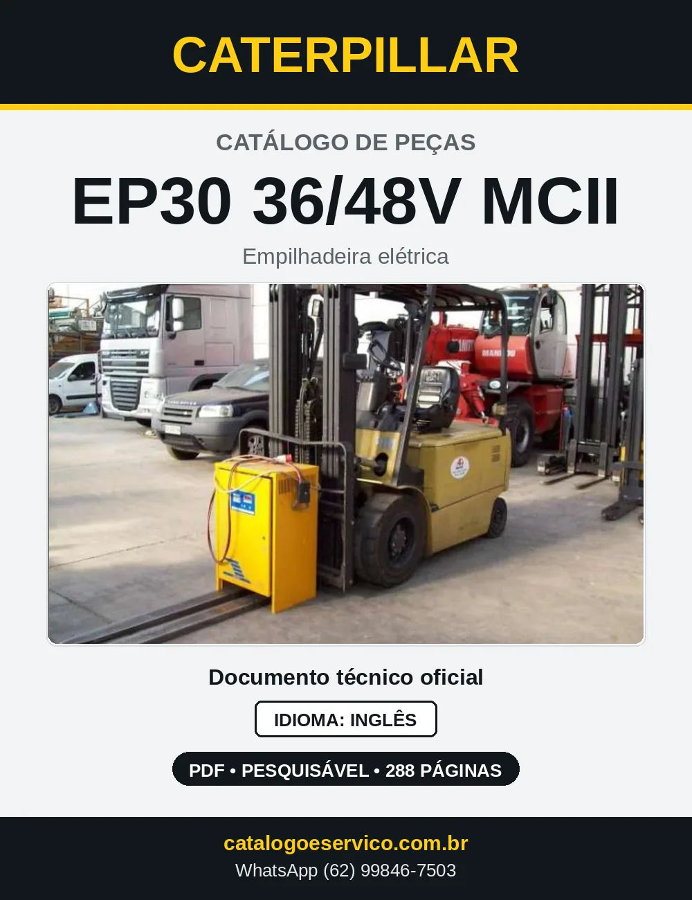 Capa do Catálogo de Peças Caterpillar EP30 36/48V MCII em PDF