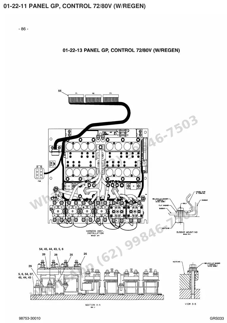 Vista explodida de peças do Catálogo Caterpillar EP30 36/48V MCIII – exemplo 2
