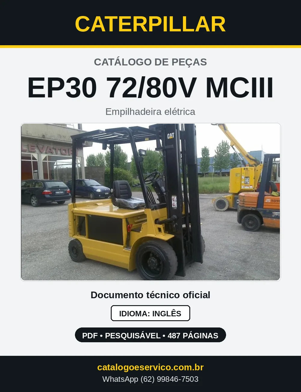 Capa do Catálogo de Peças Caterpillar EP30 72/80V MCIII em PDF
