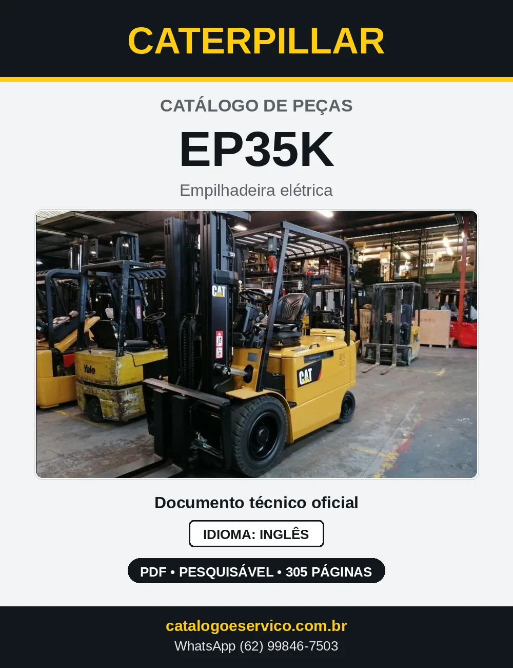 Capa do Catálogo de Peças Caterpillar EP35K em PDF
