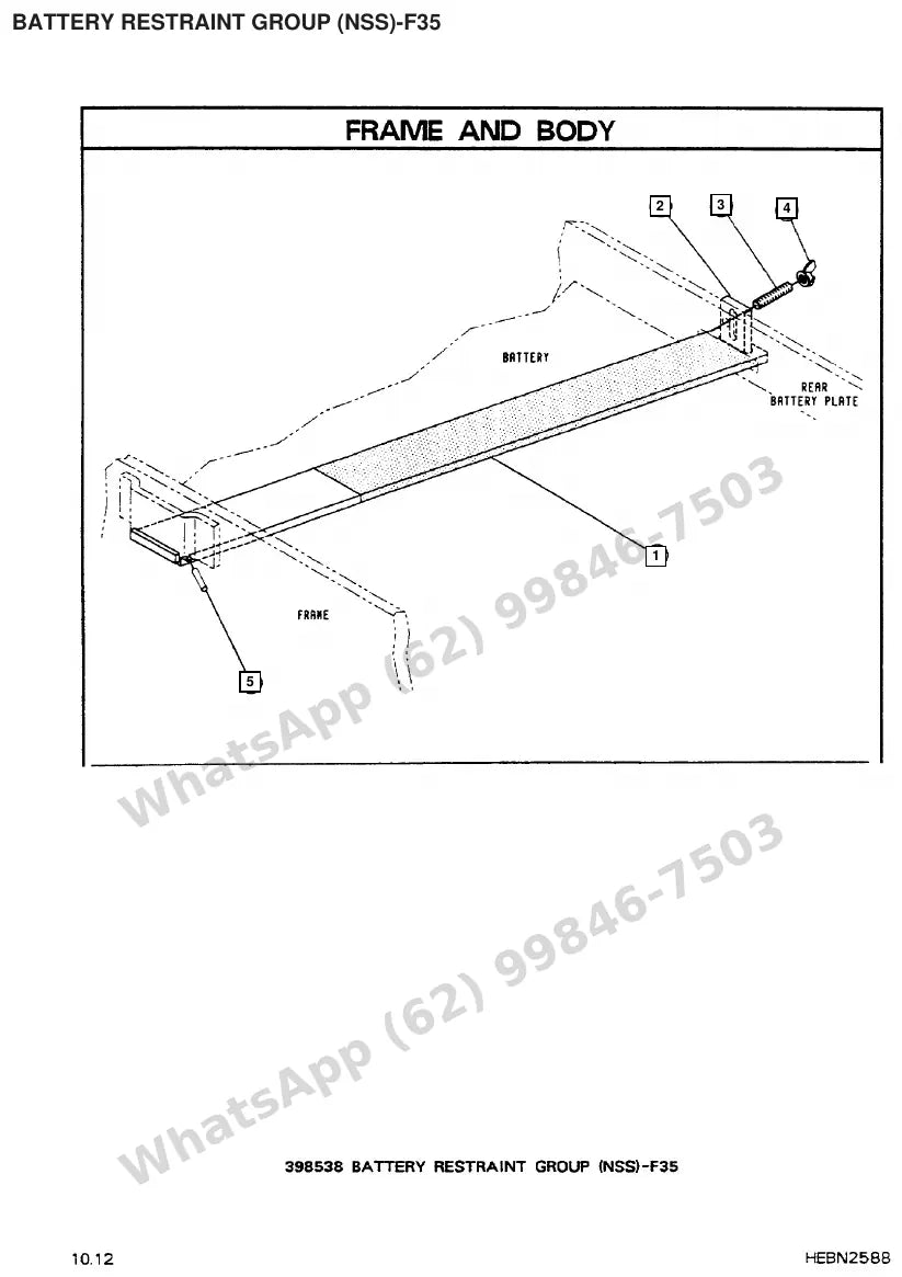 Vista explodida de peças do Catálogo Caterpillar F25 – exemplo 2