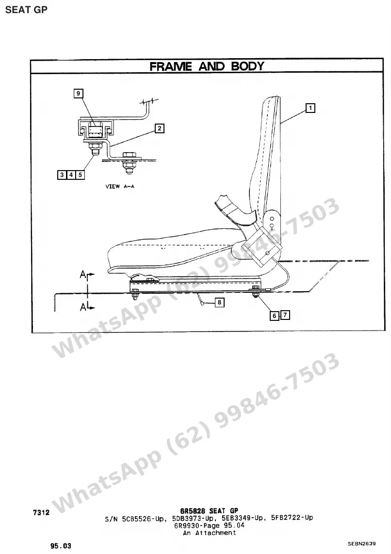 Vista explodida de peças do Catálogo Caterpillar F25 – exemplo 4
