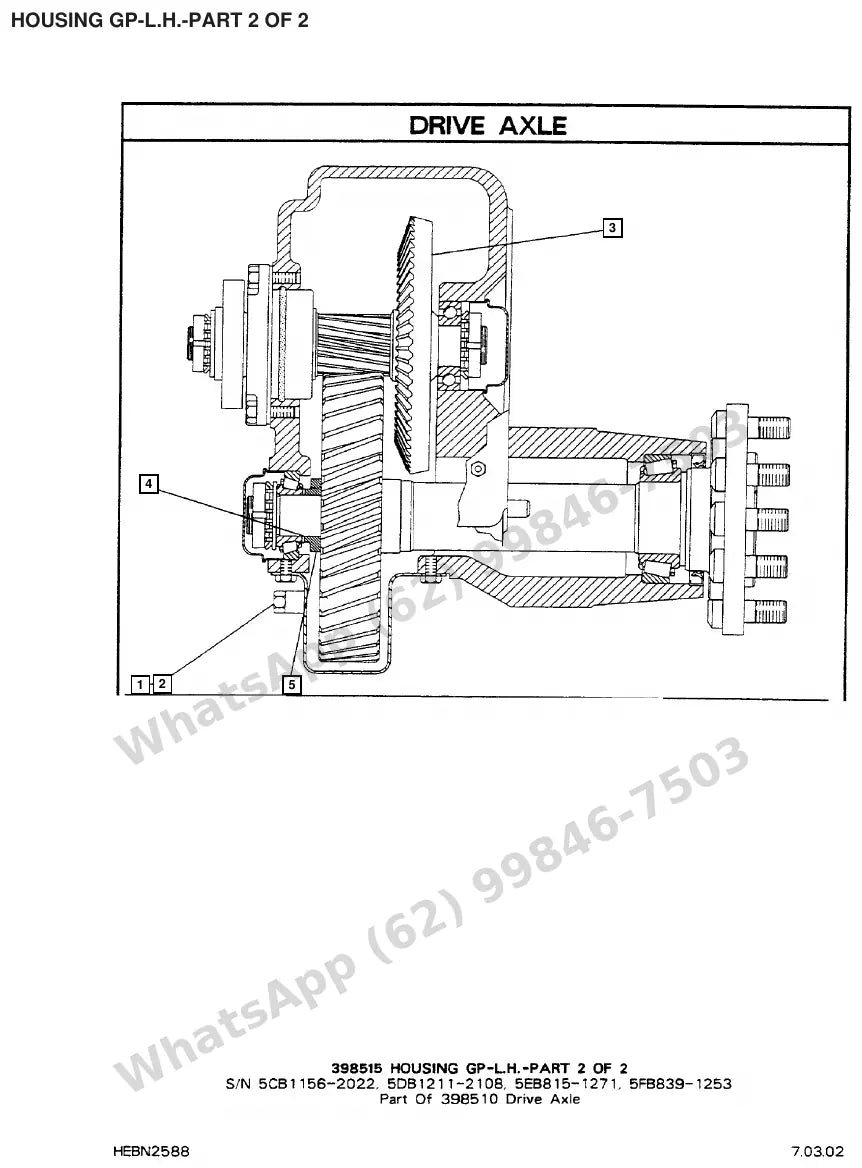 Vista explodida de peças do Catálogo Caterpillar F35 – exemplo 1