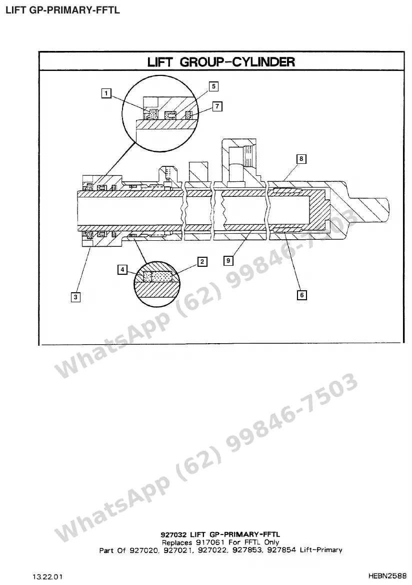 Vista explodida de peças do Catálogo Caterpillar F35 – exemplo 2