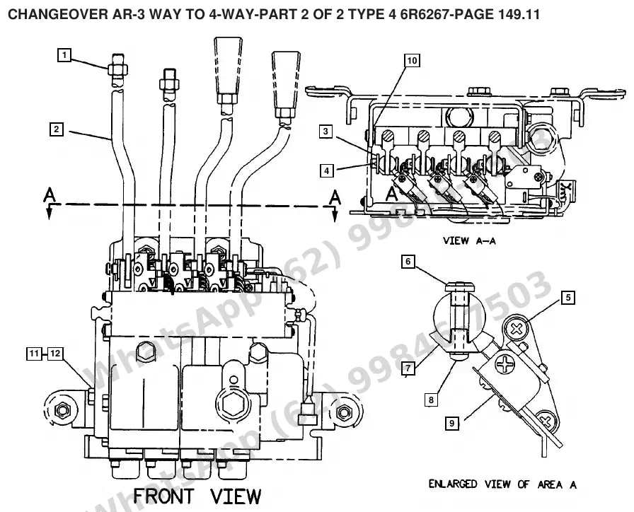 Vista explodida de peças do Catálogo Caterpillar F40D SA – exemplo 4