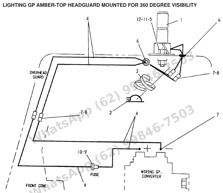 Vista explodida de peças do Catálogo Caterpillar F50D P – exemplo 1